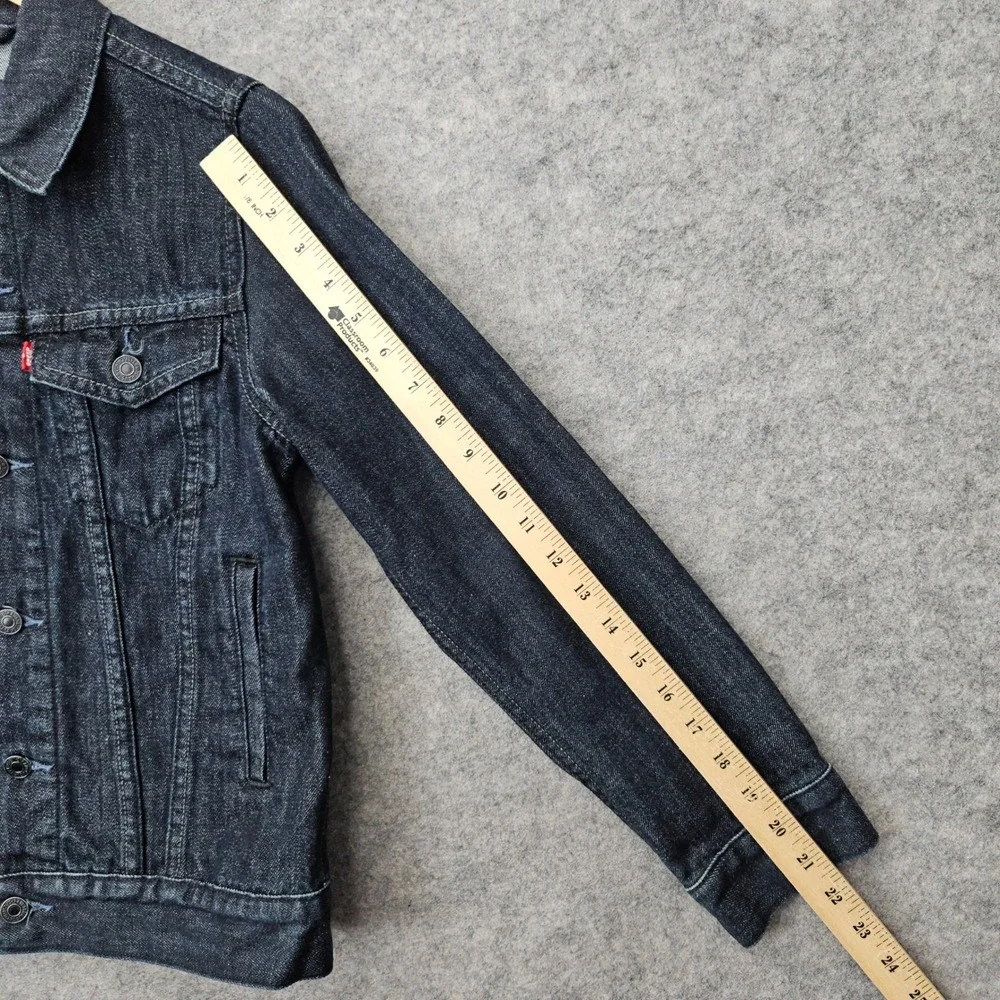 Levi's Youth Dark Wash Denim Trucker Jacket‎ Size M 100% Cotton 57511 Button Up